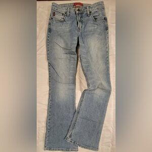 Aeropostale womens 3/4 frayed short Light Blue Denim Jeans